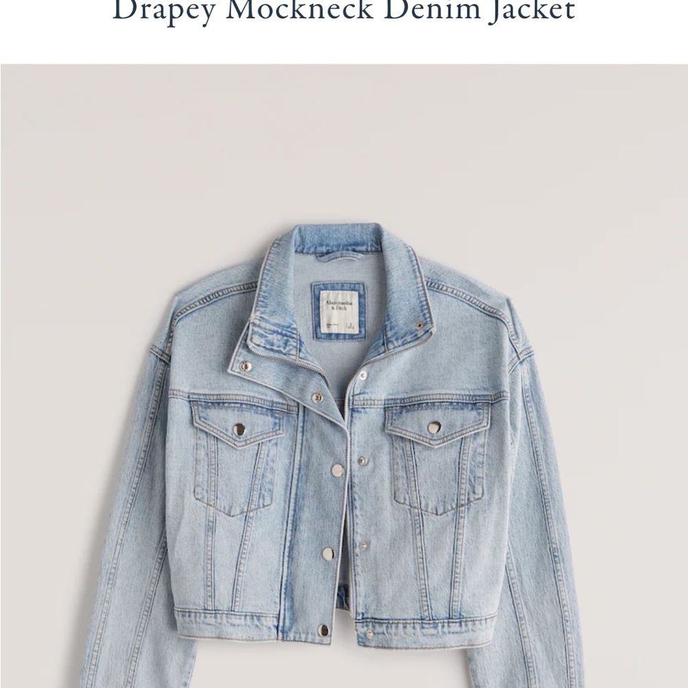 NWOT Abercrombie and Fitch cropped drapey denim jacket- size S